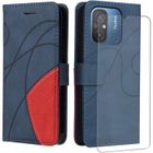 NOBRAND Housse en cuir pour Xiaomi Redmi 12C/Redmi 11A/POCO C55 - Bleu et rouge