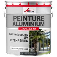Peinture pour aluminium extérieur Arcalaque 401 : pour tole, volet, fenêtre... - 2.5 L - Gris Anthracite - RAL 7016