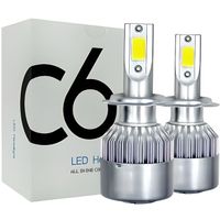 Kit H4 Ampoule LED 6000K COB 72W Pour Feux Auto et Moto 7200 Lumens