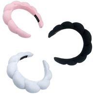 3 Pack Spa Headband for Women,Puffy Spa mimi and co spa headband for Washing Face Makeup Headbands,White+Black+Pink