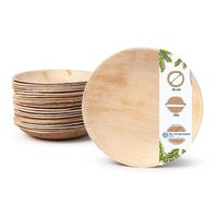 ASSIETTE JETABLE - Assiette rond en feuille de palme - Assiette jetable biodégradable et sans plastique - Ø 15cm, 50 pièces