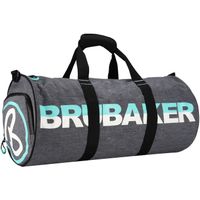 BRUBAKER - Sac de Sport/Duffel Bag - Grande capacité 27L - Imperméable- Unisexe - 54 x 25 cm Ø - Gris chiné/Turquoise