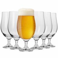 Krosno Verre à Bière en Cristal - Lot de 6 Verres 500 ml - Collection Harmony - Bière Cadeau - Lavable au Lave-Vaisselle