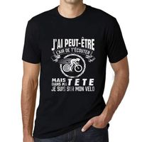 Homme Tee-Shirt J’ai Peut-Étre L’air De T’écouter Mais Dans Ma Tete Je Suis Sur Mon Vélo T-Shirt Vintage Noir