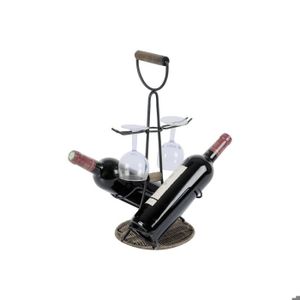 Porte Bouteille En Métal Argenté | Au Réveil Du Temps