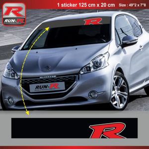 PARE-SOLEIL Sticker pare-soleil Run-R Red Racing pour Peugeot 