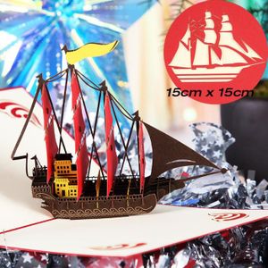 FAIRE-PART - INVITATION Faire-part - invitation,Cartes d'invitation joyeux anniversaire 3D Pop-UP,cartes de vœux,cadeau pour enfants- Boat[C95808]