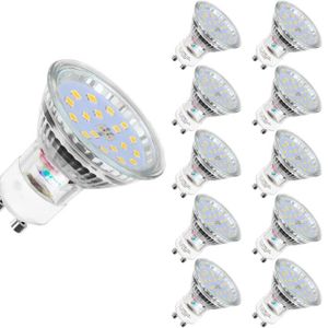 AMPOULE - LED Lot de 10 Ampoules LED GU10 5W 60W Équivalent Ampoules à Halogène 560LM Blanc Froid 6000K Non-Dimmables
