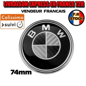 INSIGNE MARQUE AUTO BMW - Logo de capot / coffre - 74mm Fibre de carbo