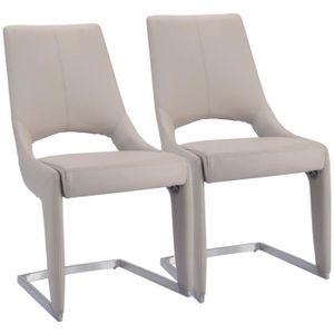 Lot De 2 Chaise De Salle A Manger Pu Confortable Design Moderne
