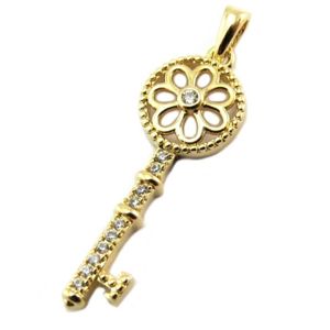 Pendentif Plaqué Or Clé De Sol Musique - 23x10mm - Unisexe - Neuf Avec Étiquettes
