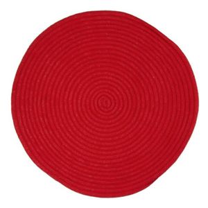 TAPIS DE COULOIR TAM TAM Tapis en coton réversible effet cordage diamètre 70 cm - Rouge