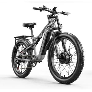VÉLO ASSISTANCE ÉLEC Vélo électrique tout-terrain double moteur 2000W - Shengmilo S600 - Batterie SAMSUNG 17.5Ah - Gris