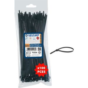 20CM, Noir Attaches de Câble,Rameng 100 Pcs Cable Attache Enveloppe Nylon Fixation Collier de Serrage 