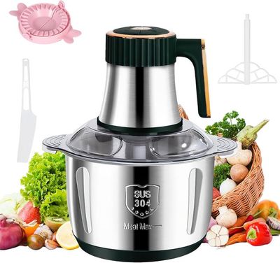 Tissting Hachoir à Viande Mélanger, Mélangeur Electrique de Hachoir à Viande avec Lames en Acier Inoxydable, Brun Hachoir Electrique de Cuisine pour Hacher la Viande