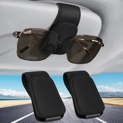 Porte-lunettes Magnétique Pour Voiture - Support Universel En Cuir, Aimants N55, Anti-rayures