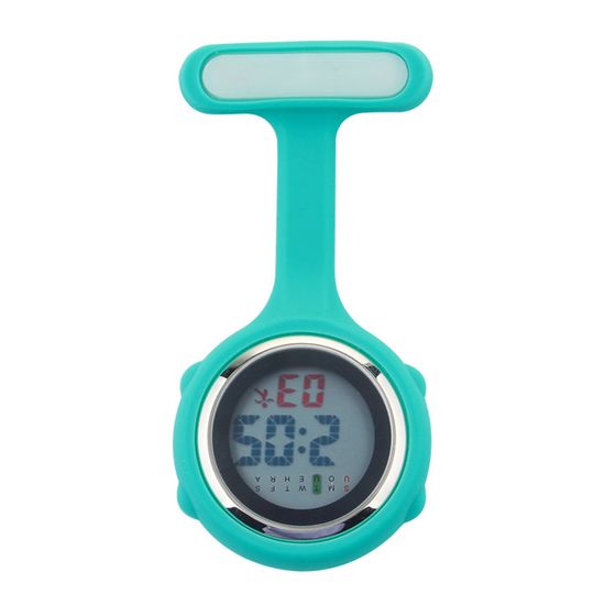 Montre Infirmière Clip Rétractable Numérique - Silicone Et Inox - Pour Personnel Médical