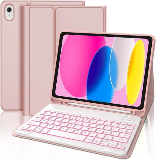 Clavier Magique Avec Trackpad Pour IPad 10e/11e Génération – Rétroéclairé, AZERTY, Violet