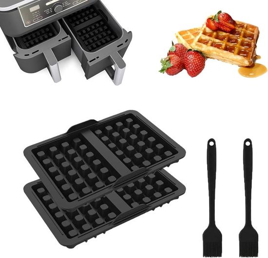 Moule à gaufres en silicone - ARNUSA - 2 inserts - Compatible Ninja