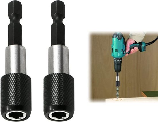 6 Porte-embouts Magnétiques 1/4" 60mm - Rallonge Pour Visseuse, Dégagement Rapide, Acier CR-V