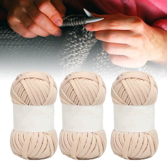 Fil Spaghetti à Tricoter Et Crocheter 5pcs - Fil Coton Large 0,8 Pouce Noir Pour DIY Tapis Et Paniers