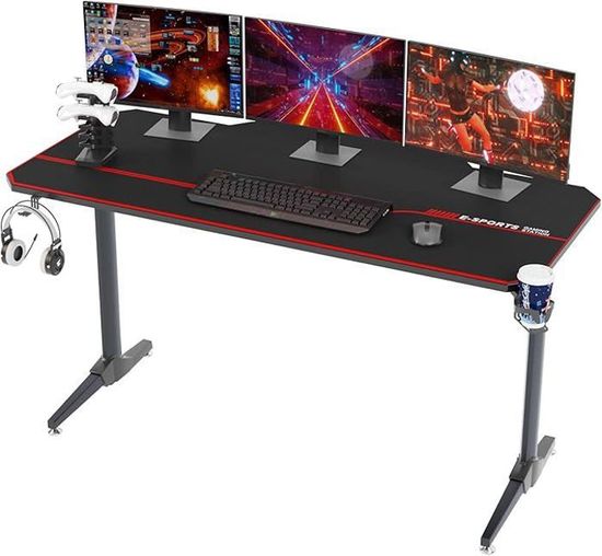 LARS360 Bureau Gaming Table de Jeu Ergonomique avec surface LED en