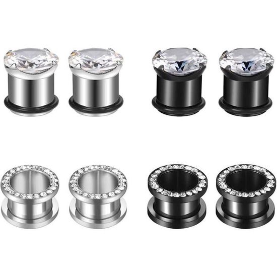 Plug Tunnel écarteur D'oreille En Acier Avec Opale - 7 Tailles Au Choix - Marque Tata Gisèle