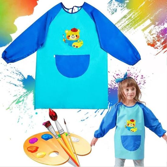 Tablier Imperméable KUUQA Pour Enfants - 3 Poches - Idéal Pour Peinture, Cuisine Et Activités Créatives