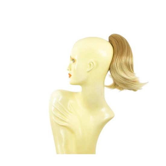 Postiche Queue De Cheval Synthétique 28 Cm - Blond Clair Cuivré - Fixation Par Pince