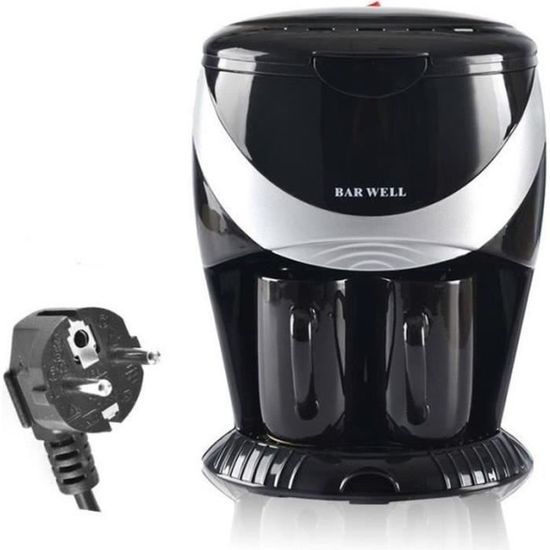 HOMCOM Machine à café expresso cappuccino et café au lait cafetière 2 tasses multi-fonctions mousseur de lait réservoir d'eau 1,6L nettoyage automatique à vapeur noir argent