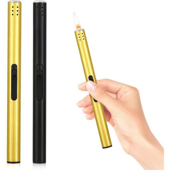 Briquet Tempête à Gaz Rechargeable - Jet Flamme Coupe-Vent à Jet Long pour Bougies - Cadeau pour Homme (Sans Gaz Butane
