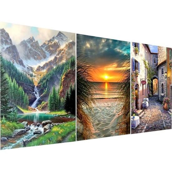 QENSPE Peinture Diamant Adulte, Paysage Diamond Painting 5D