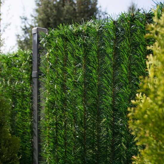 FAIRYTREES 2m Haie végétale artificielle - clôture synthétique pour jardin et balcon - Vert foncé - Hauteur 170cm
