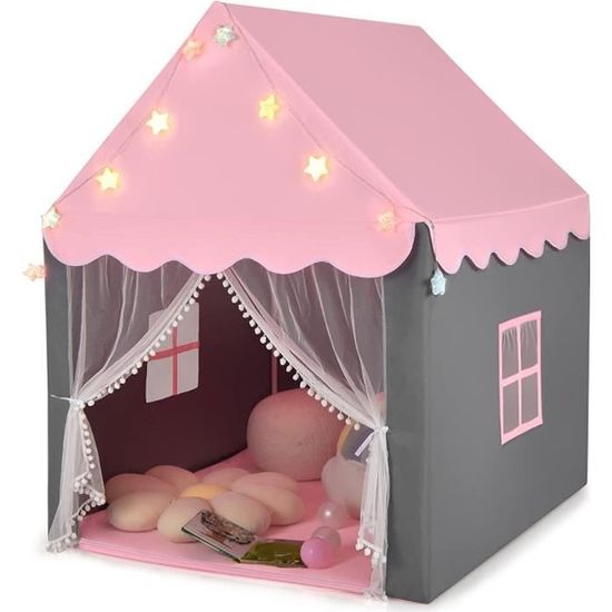 Ergocar Tipi Enfant Fille, Cabane Enfant Exterieur avec Boules Colorées