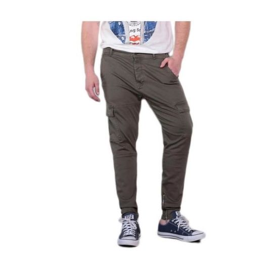 Le Temps des Cerises Pantalon treillis Slim Khali Vert Cdiscount Pret a Porter