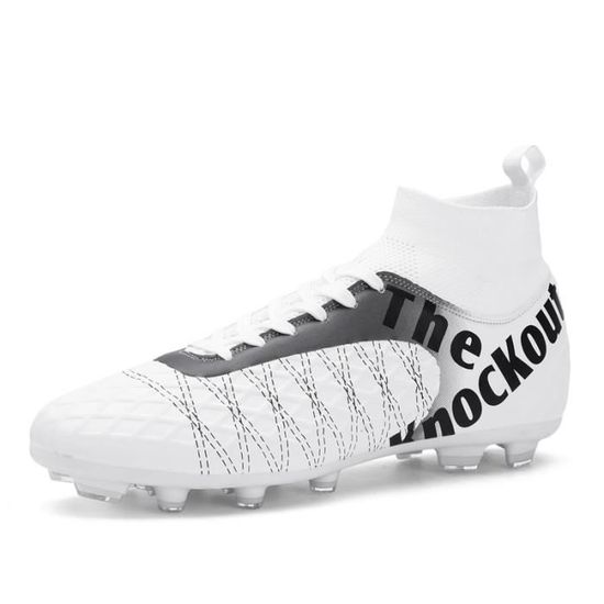Chaussures De Football Enfant Garçon/Fille - Crampons, Tige En Cuir Souple, Semelle Adhérente, Léger & Respirant