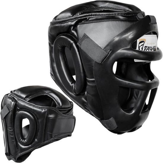 Casque De Boxe Intégral Adulte - Protection Tête Visage Oreilles Pour Sparring Muay Thai Kickboxing