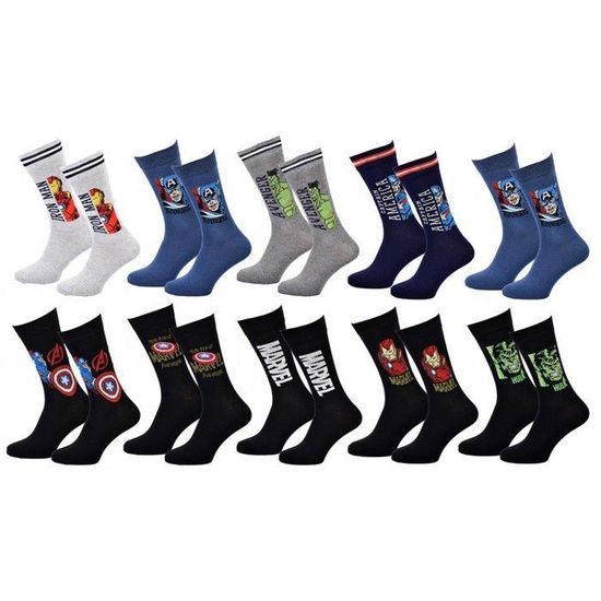 OZABI Pack De Chaussettes Enfant Avengers - Coton Confort - Tailles 19/22 à 35/38 - Modèles Assortis