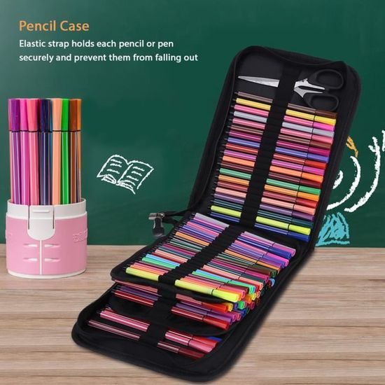 Trousse à Crayons 200 Emplacements - Organisation Pour Crayons De Couleur, Stylos & Matériel D'Artiste, Portable - 12