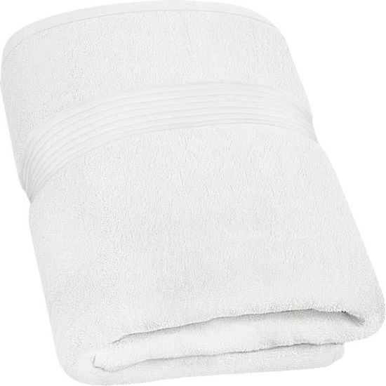 Drap De Bain Luxueux Jumbo 90x180 Cm Prune - 700g/m² Coton Filé Anneau Ultra Absorbant