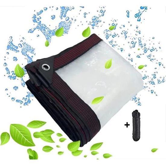 Bâche Transparente 2x1m Avec Œillets - Protection Meubles Extérieur