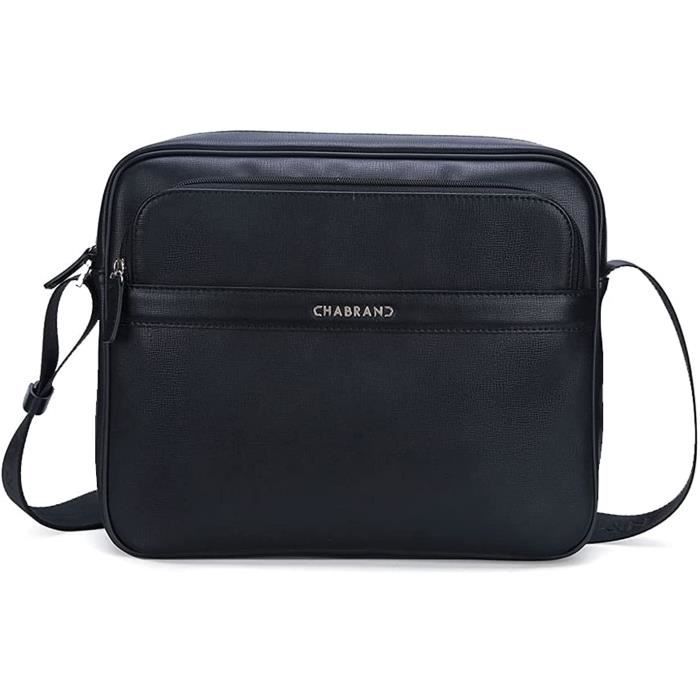 Petite Sacoche Homme En Tissu Oxford Noir – Bandoulière Style Urbain 19x13.5x4.5 Cm