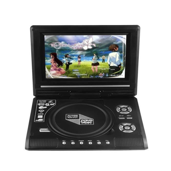AIHONTAI® Lecteur DVD portable 7.8- écran LCD 270 degrés écran pivotant portable joueur de jeu TV ID506