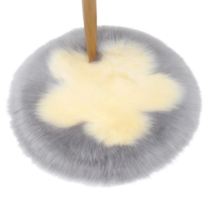 Tapis Pad de couleur mosaïque prune rond (gris clair + beige)