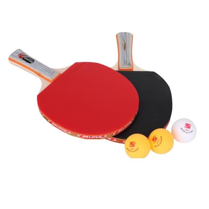 Kit de Ping Pong Raquettes de Tennis de Table Ping Pong (2 Raquettes +3 Balles)