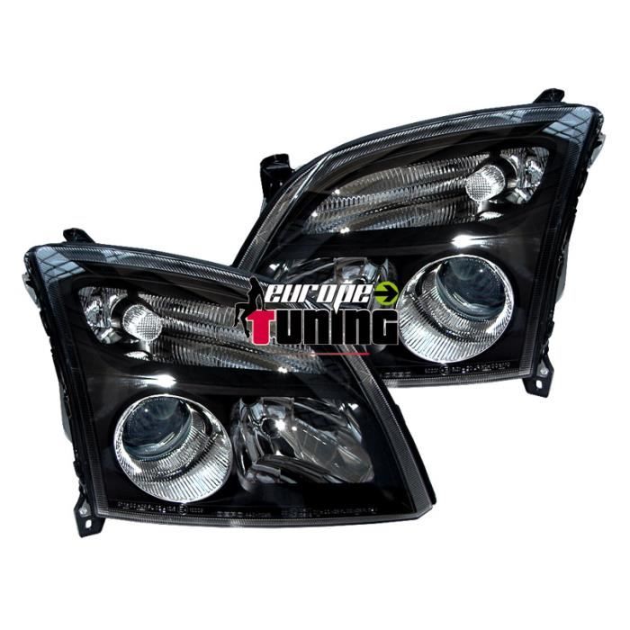 phares design, noir, H7+H7, pour reglage... 02-05 pour: Opel Vectra C Lim./Combi 02-05