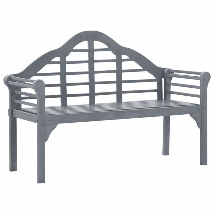 Banc de Jardin 2-3 Places Style Contemporain Banquette Extérieur Délavage gris 135 cm Bois d'acacia solide