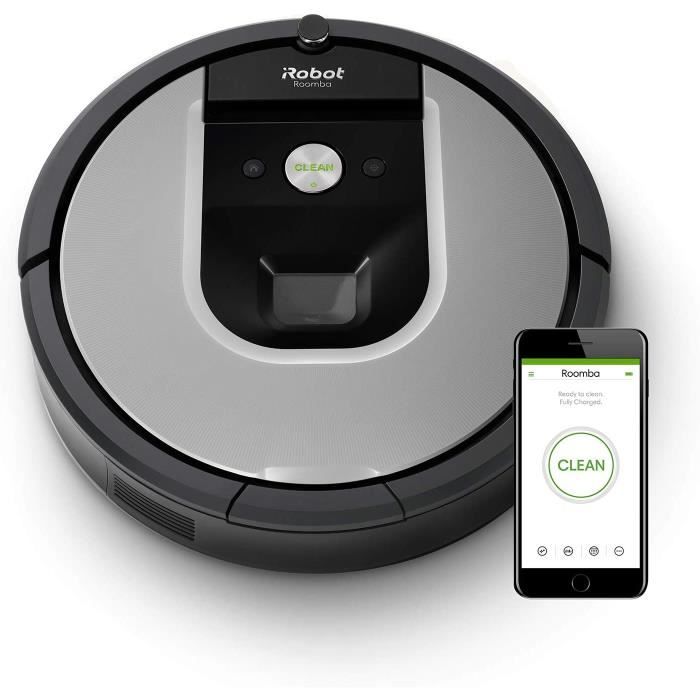 iRobot Roomba 971, aspirateur robot connecté WiFi avec forte puissance d'aspiration - 2 brosses anti-emmêlement en caoutchouc - pour