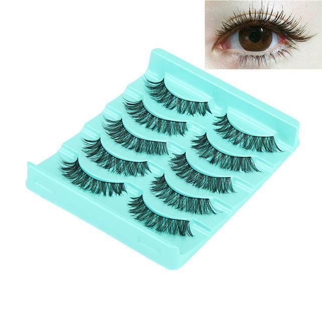 G0527 OutTop mode dame maquillage 5 paire naturel Long faux cils entrecroisés volumineux faux cils noir livraison directe 70818*Ey