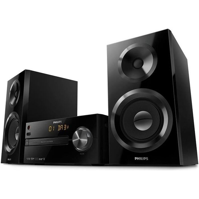 Chaînes Hi-Fi Philips BTB2570 Mini Chaîne Hifi Bluetooth avec Lecteur CD, Radio FM DAB+, USB, Réveil, Facile à Utiliser, 55759